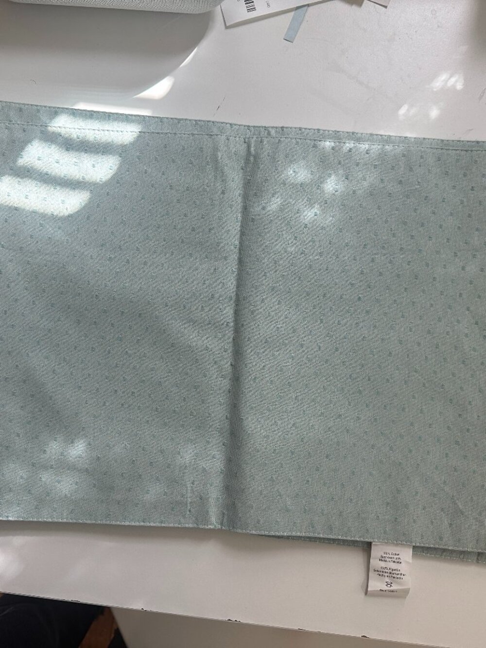 Set of 4 light blue cotton placemats